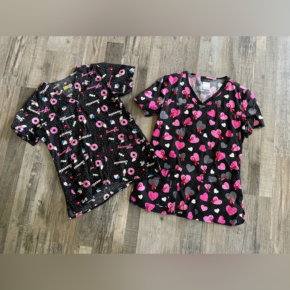 Pair of XS scrub tops